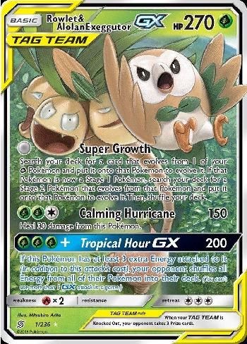 Rowlet e Alolan Exeggutor GX